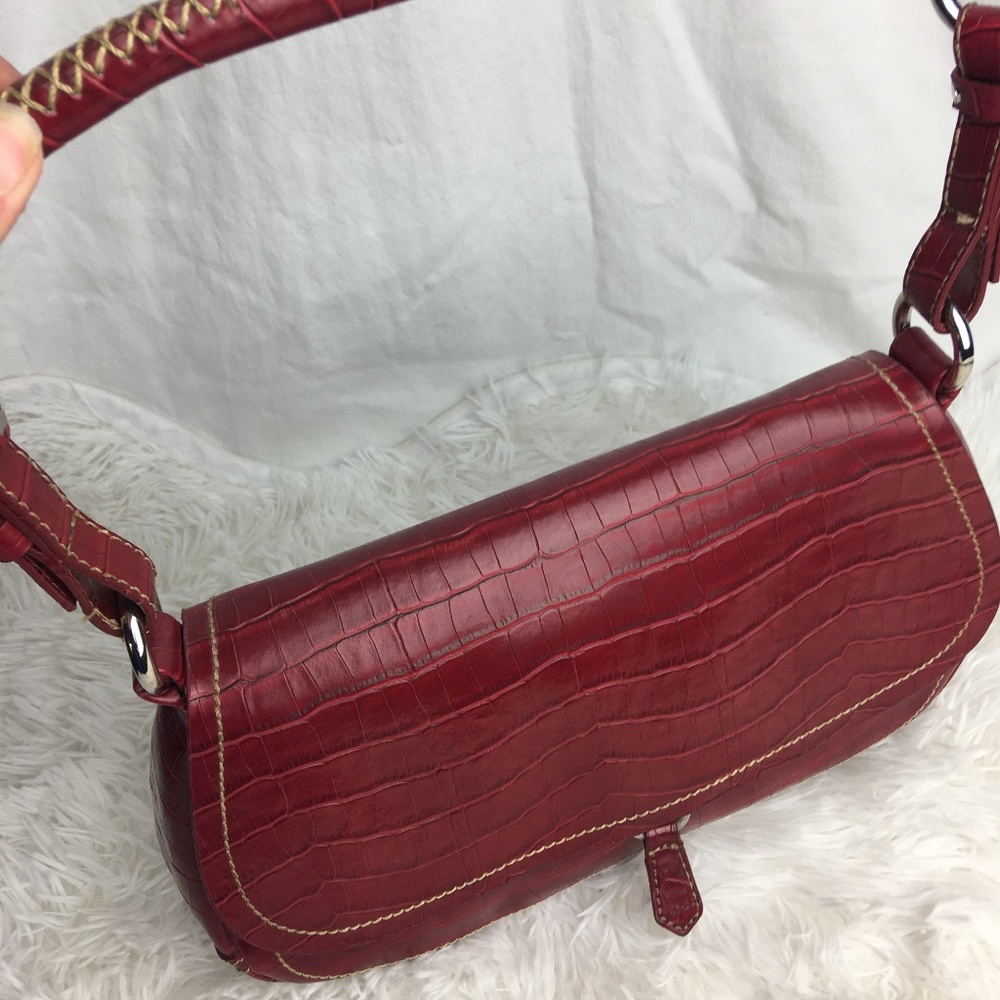 KGB Studios Red Leather Shoulder Purse